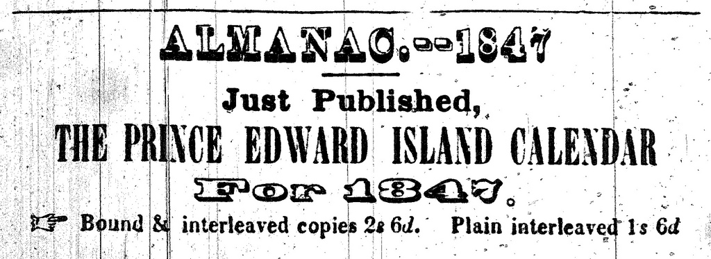 Almanac for 1847