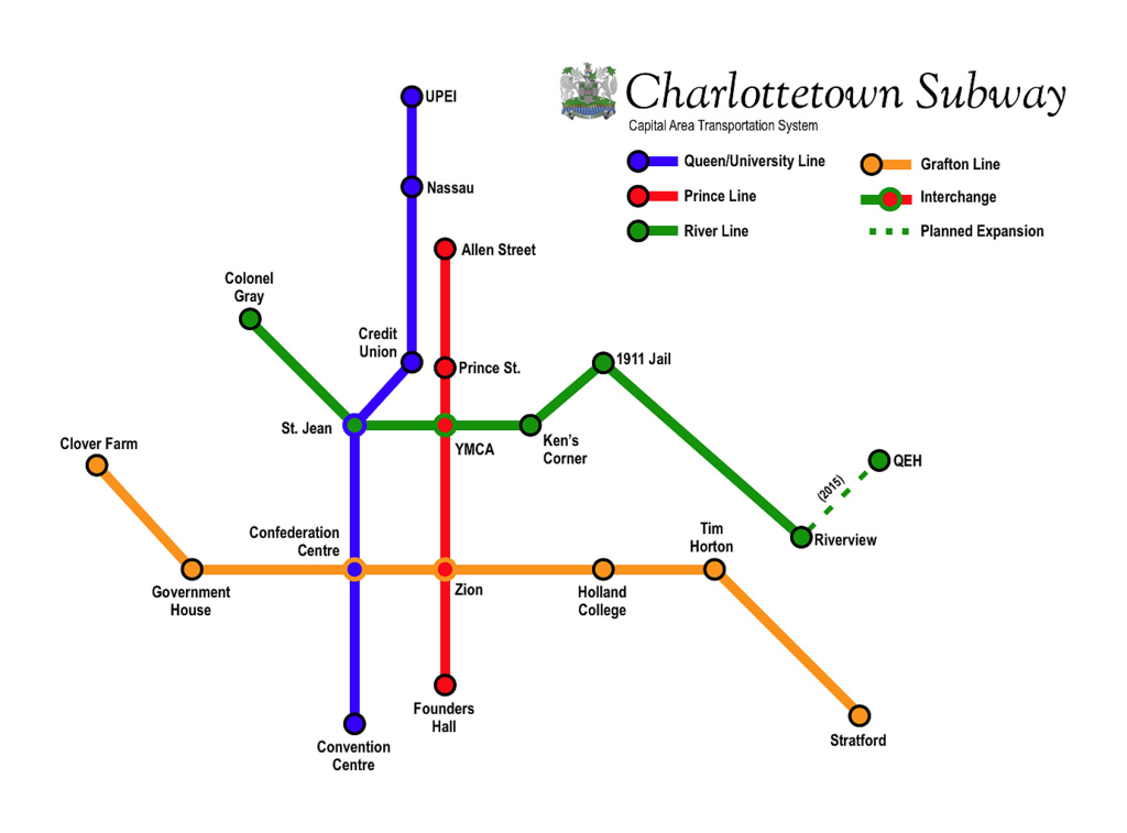 Charlottetown Subway Map