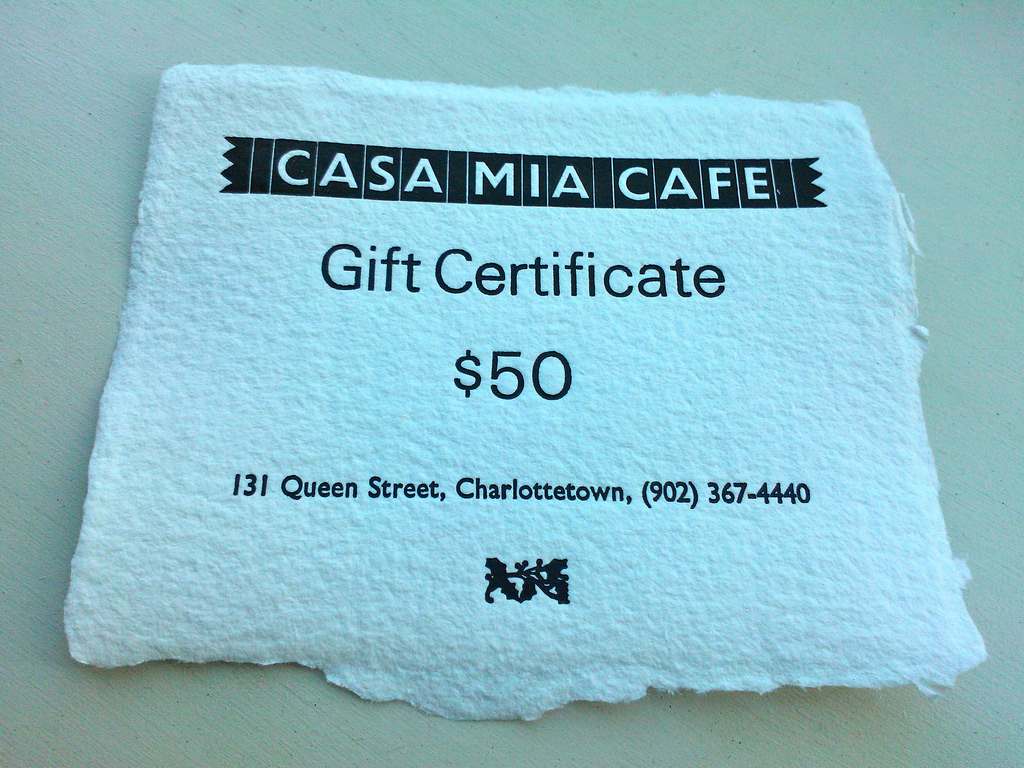Casa Mia Gift Certificate