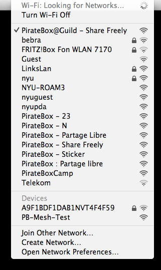 PirateBox Camp SSIDs