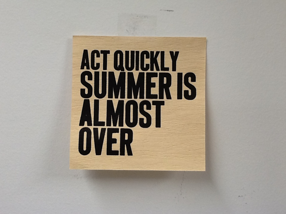 Act Quickly: Summer is Almost Over