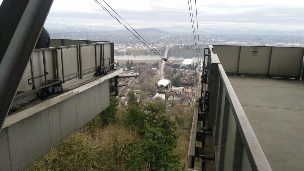 Gondola at OHSU from the top.