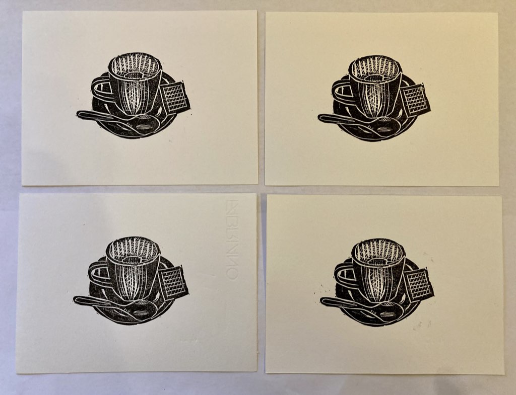 Four finished prints.