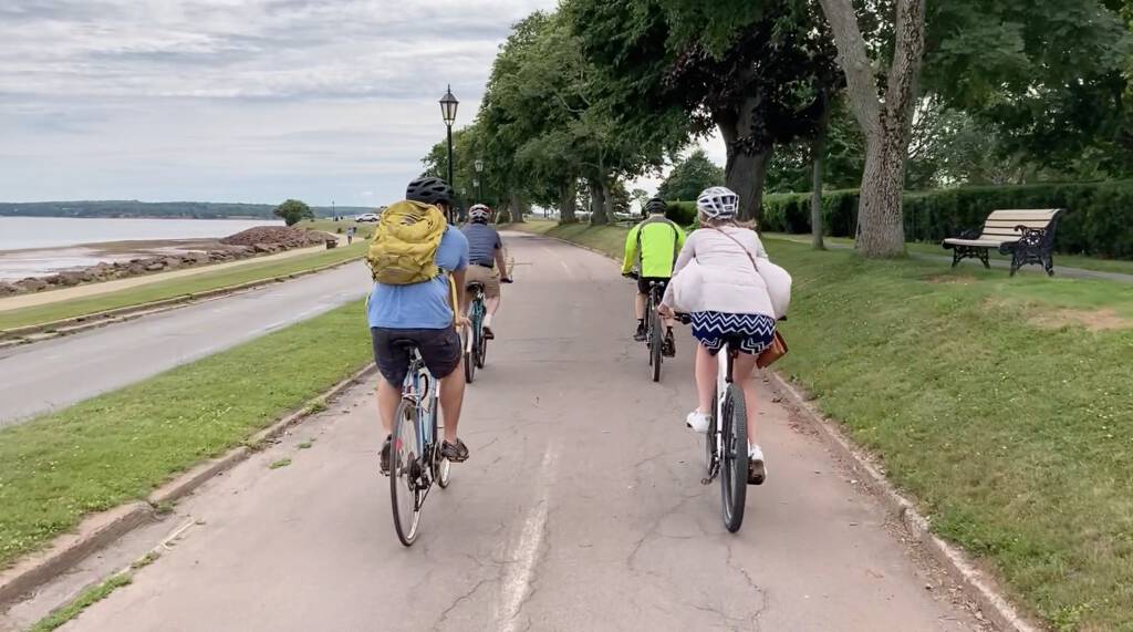 Cycling through Victoria Park with Mitch Underhay, Ramona Doyle, Mayor Brown and David Sims