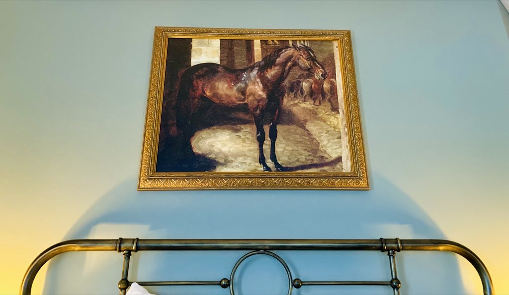 A portrait of General Scott, the circus horse, in our room at Slaymaker & Nichols.