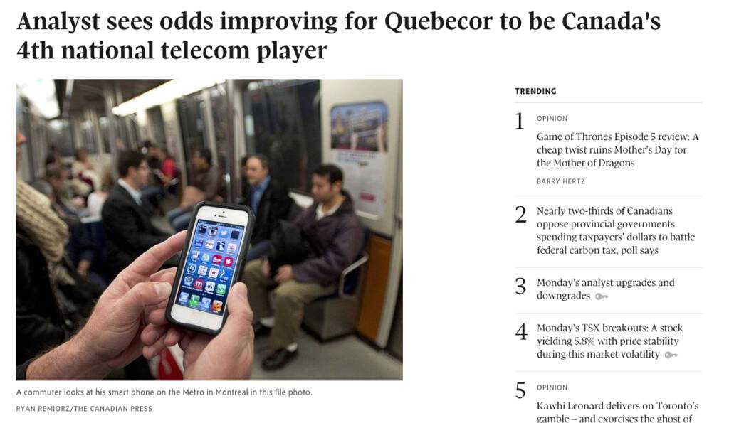 Globe and Mail screen shot