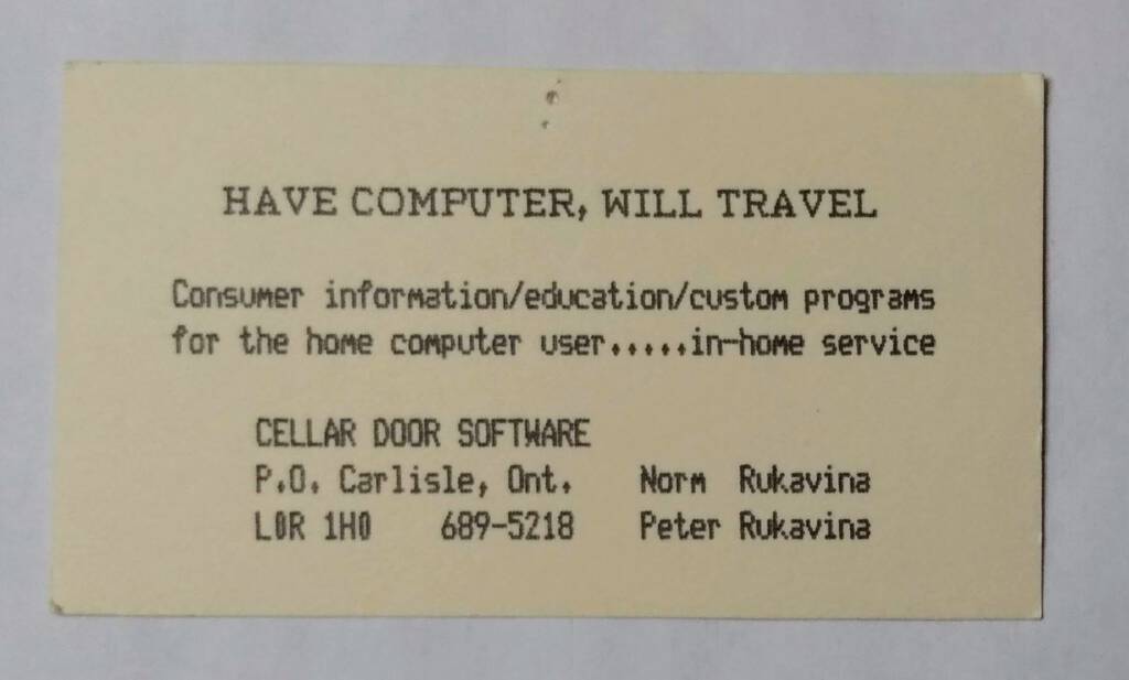 Have Computer Will Travel business card