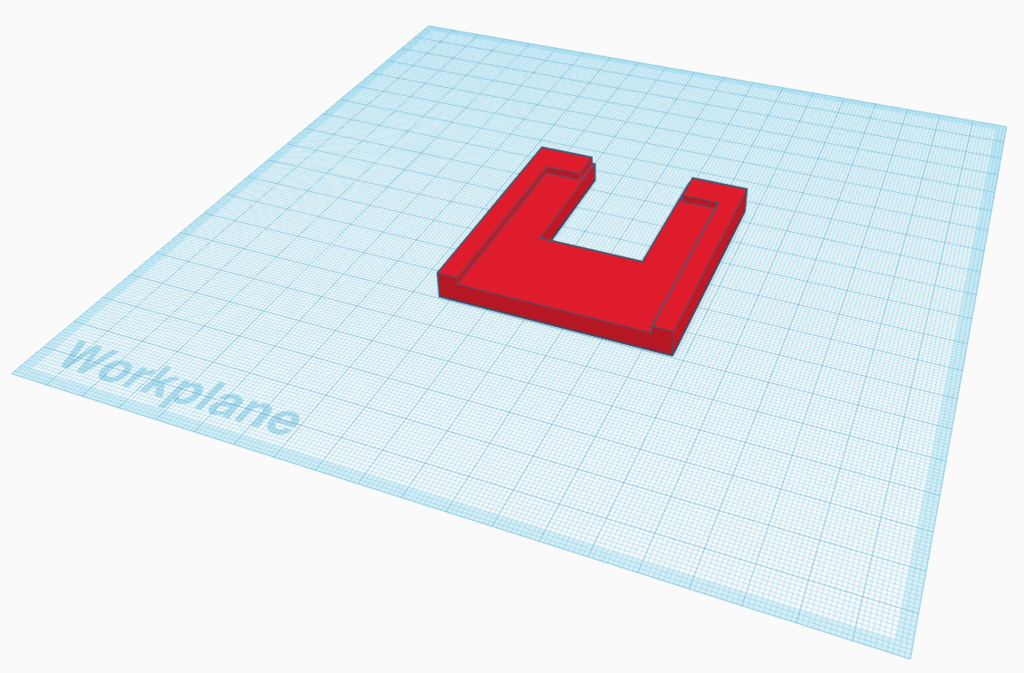 The hole punch jig in Tinkercad.