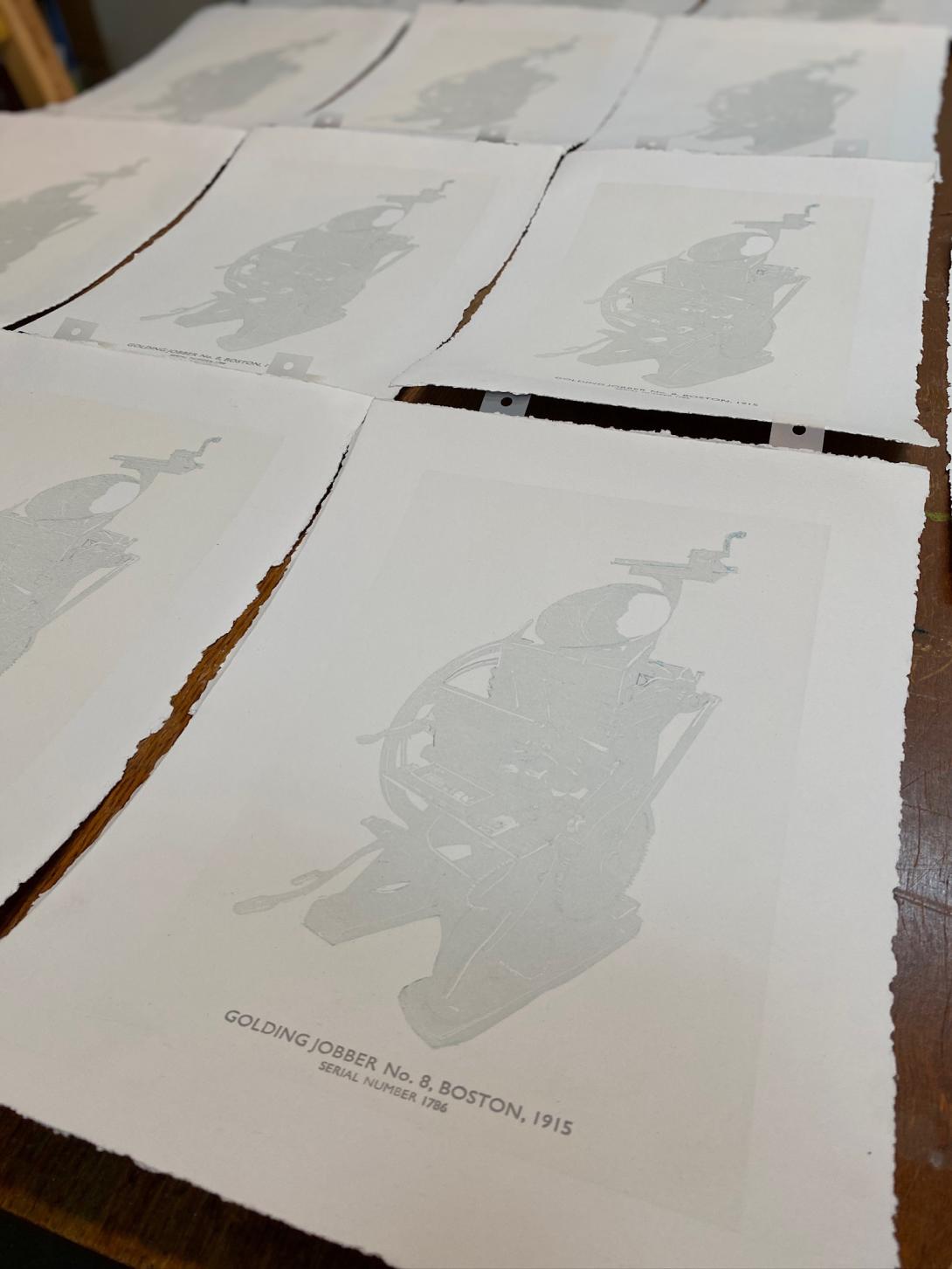 One layer, in grey, printed on paper.