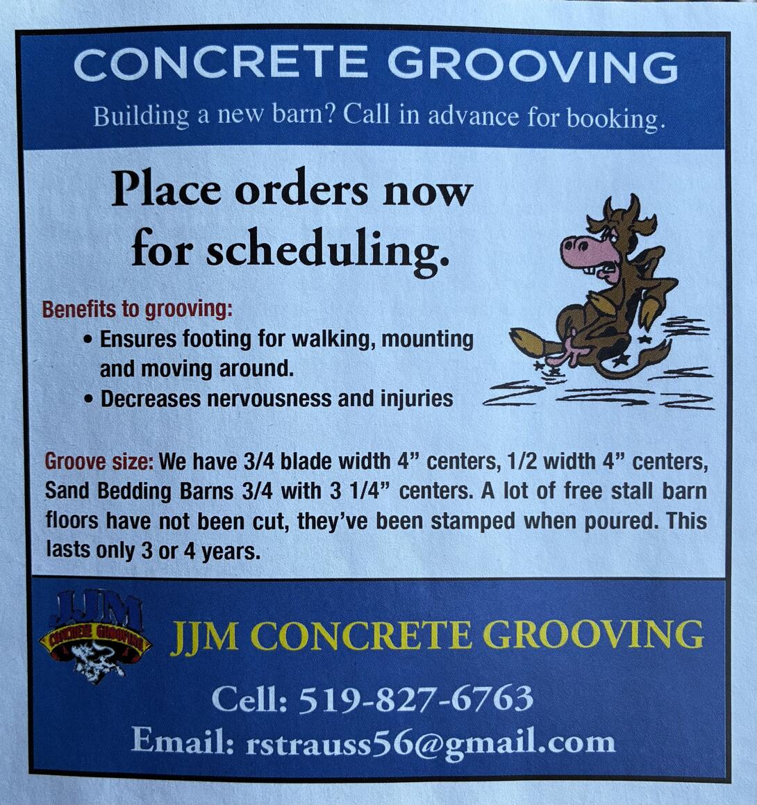 An ad for concrete grooving 