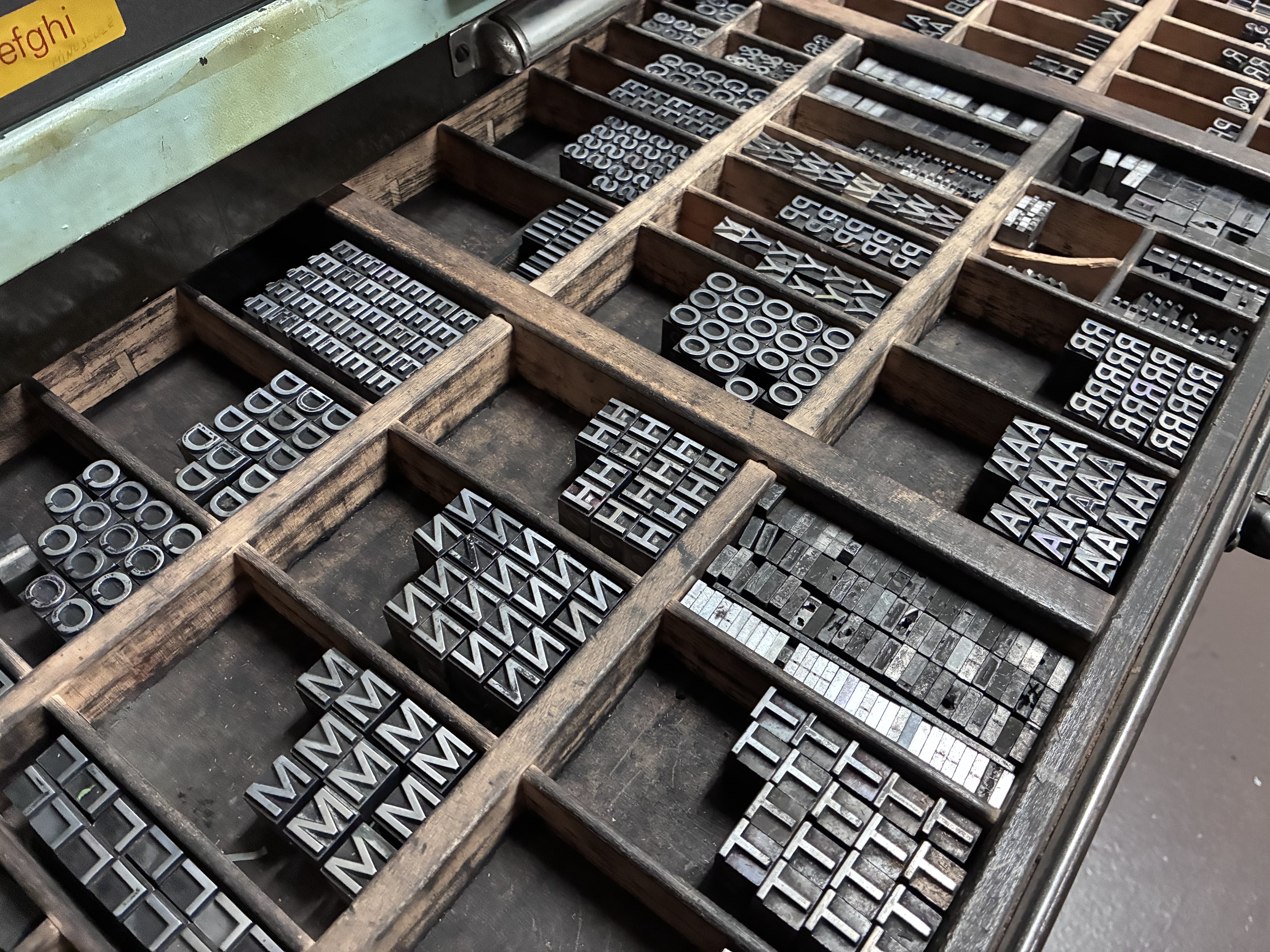 Type case holding the font.