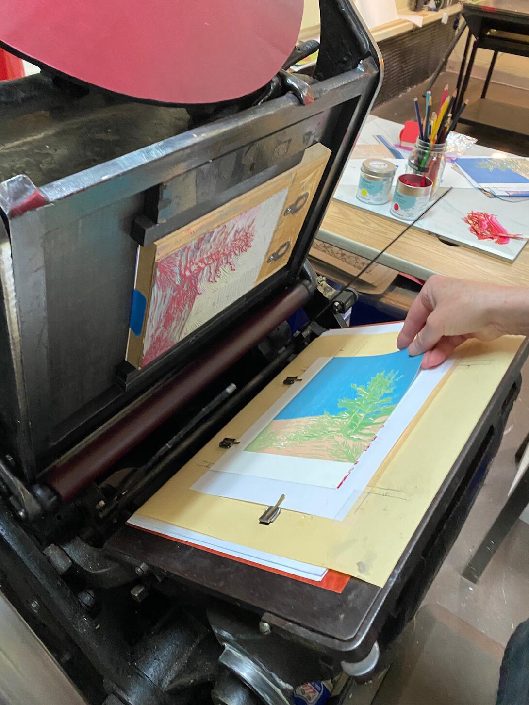 Magenta ready to print on the press.
