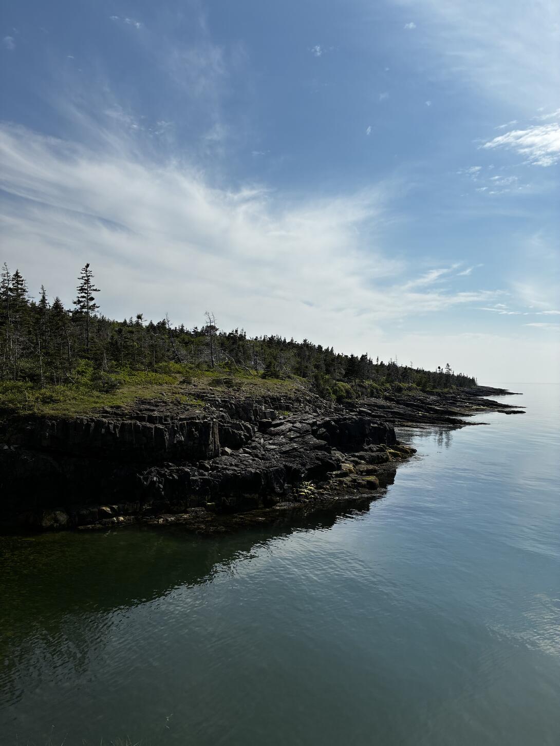Seaside shot of the cliffs at the Bay of Fundy.