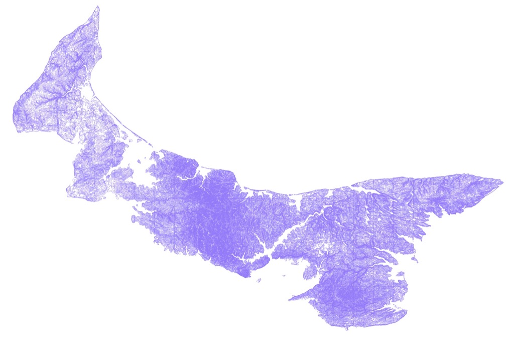 Rendering of the PEI LIDAR contours