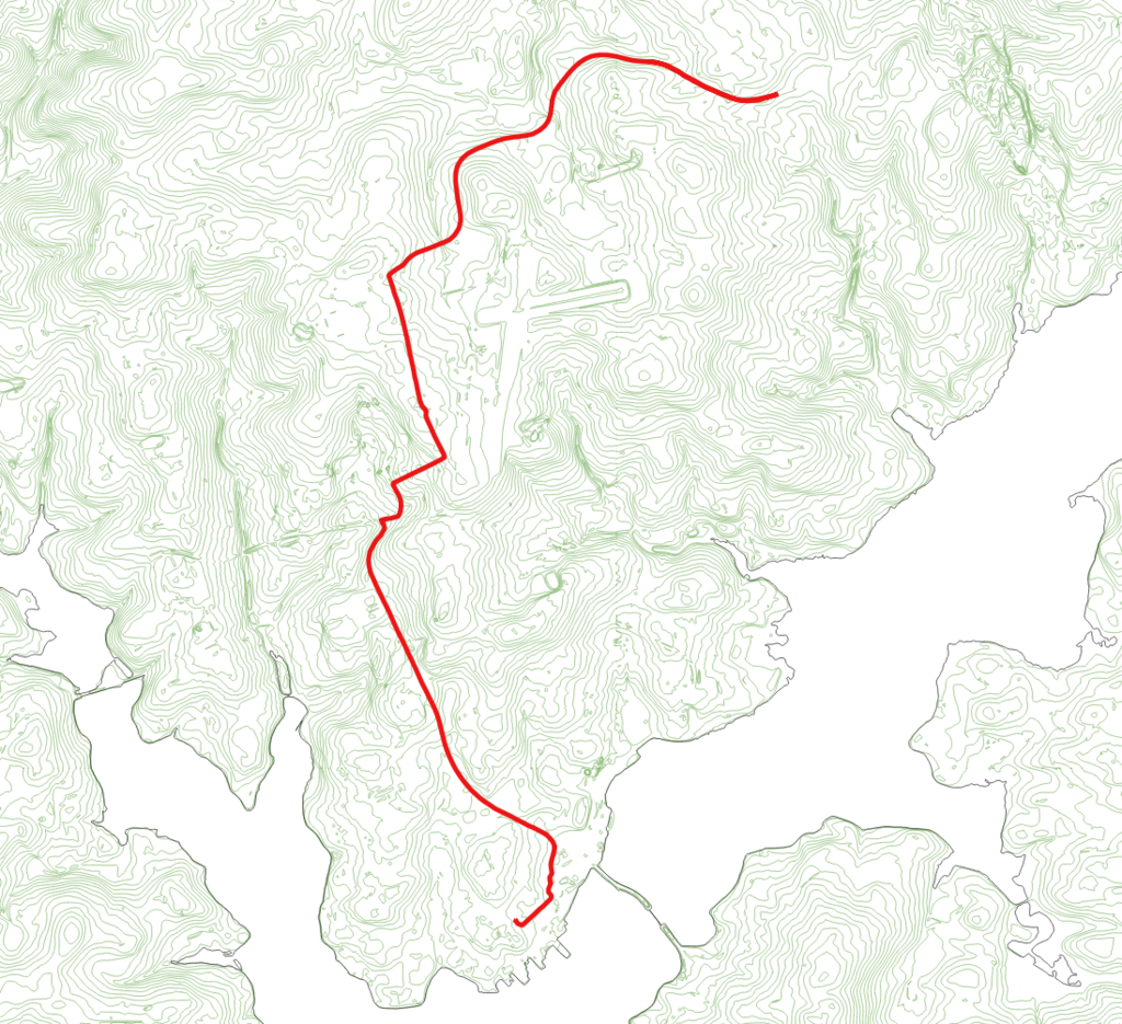 LIDAR map showing my bike route