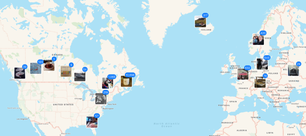 My Photos in Photos app on my Mac, mapped