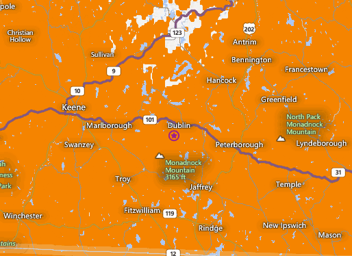 AT&T Coverage Map of Southern New Hampshire