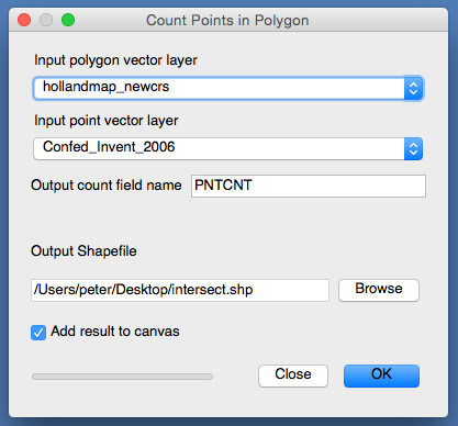 Points in Polygon Count in QGIS