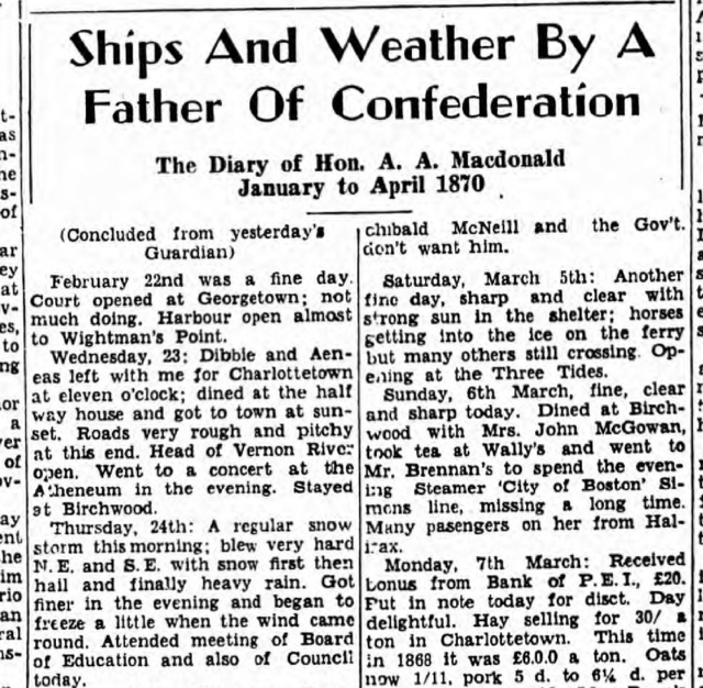 Snippet from January 30, 1952 edition of The Guardian.