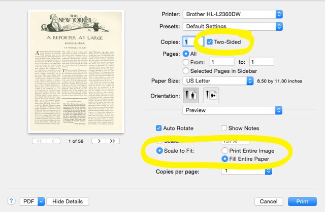 Printing PDF to Brother Laser Printer