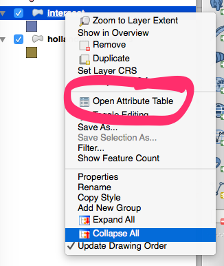 Open Attribute Table
