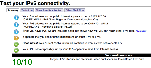 Test you IPv6 Connectivity