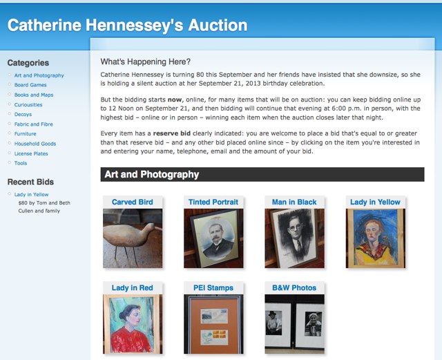 Catherine Hennessey Auction Screen Shot