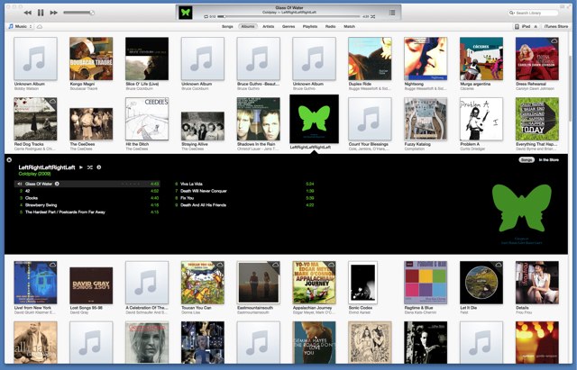 Coldplay in iTunes