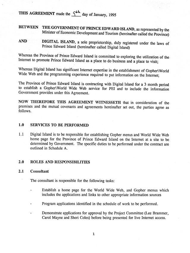 Page from 1995 Contract