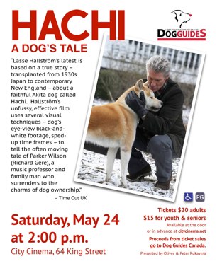 Hachi Poster for Charlottetown, May 24, 2014.