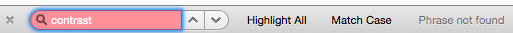 Not Found "contrast" in search within page for browser.