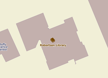 OpenStreetMap screen shot of Robertson Library.
