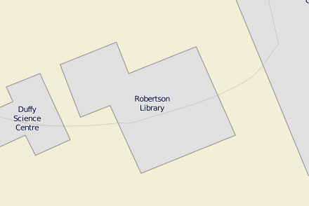 Old Robertson Library polygon in OpenStreetMap.