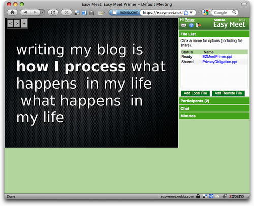 Nokia Easy Meet in Firefox/Mac