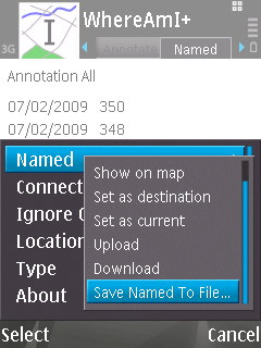 WhereAmI running on a Nokia N95