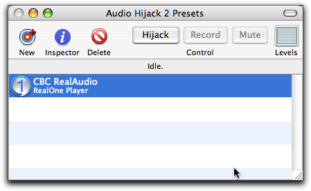 CBC stream recording with Audio Hijack, Step Three