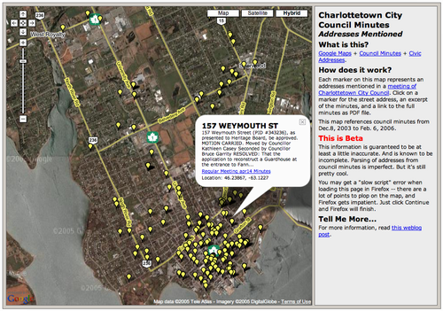 Screenshot of Charlottetown City Council Minutes Addresses Mentioned Application