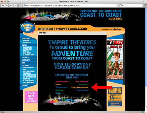 Empire Theatres Website