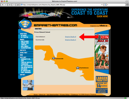 Empire Theatres Website