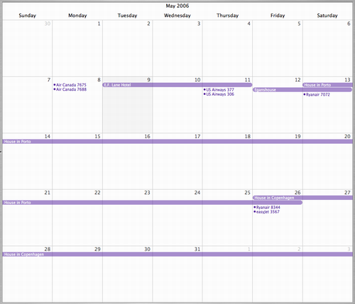 My Itinerary in iCal