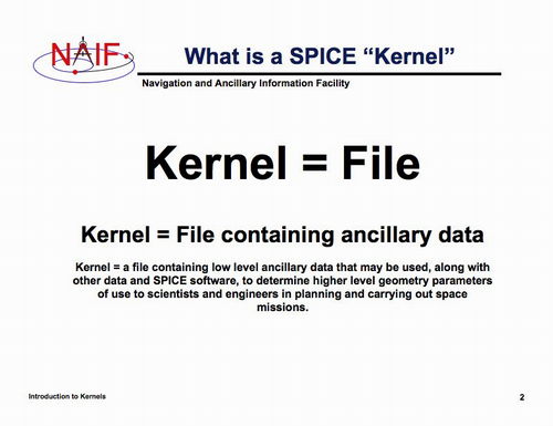 Slide from NAIF SPICE tutorial