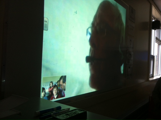 Oliver talking to Bruce Garrity in Africe via Skype