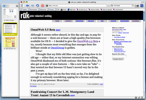 OmniWeb 5.5 Beta Screen Shot