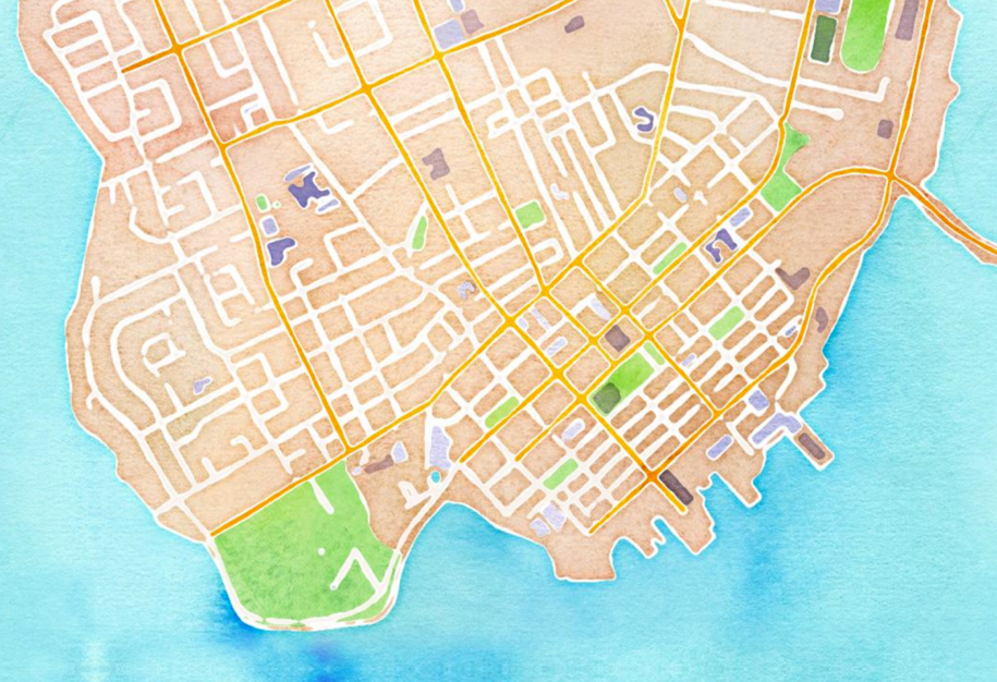 OpenStreetMap Watercolour of Charlottetown