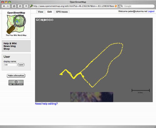 Editing GPS Traces to OpenStreetMap