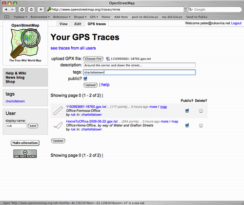 Uploading GPS Traces to OpenStreetMap