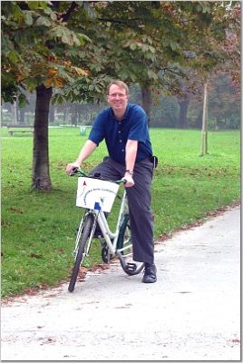 Peter on a Bike in Ljubljana