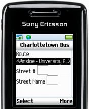 T610 showing Bus Schedule Application