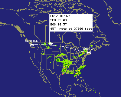 To Boston on Alaska Airlines: Map