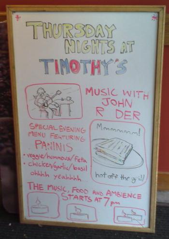 Poster Board at Timothy's in Charlottetown